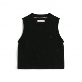 плетена,блуза,детски,3/4,панталони,tommy,hilfiger,kids',sequin,knitted,top,black,bds