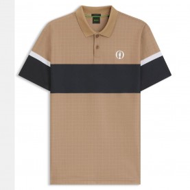 Блуза с яка Boss The Open 25 Paddy Grid Pattern Polo Shirt - Beige блуза,с,яка,мъжки,тениски,boss,the,open,25,paddy,grid,pattern,polo,shirt,beige