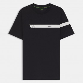 Тениска Boss Regular Fit T-Shirt with Logo Stripe - Dark Blue тениска,мъжки,тениски,boss,regular,fit,t,shirt,with,logo,stripe,dark,blue