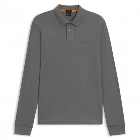 Блуза с яка Boss Passerby Slim Fit Long Sleeve Polo Shirt - Grey блуза,с,яка,мъжки,тениски,boss,passerby,slim,fit,long,sleeve,polo,shirt,grey