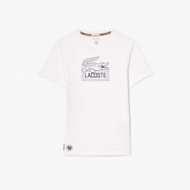 Тениска Lacoste Roland-Garros Edition Ultra Dry Tennis T-Shirt - White тениска,мъжки,тениски,lacoste,roland,garros,edition,ultra,dry,tennis,t,shirt,white