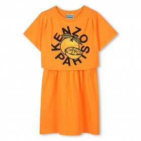 тениска,детски,3/4,панталони,kenzo,kids',logo,relaxed,t,shirt,dress,orange,423