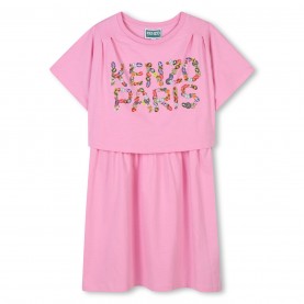 тениска,детски,3/4,панталони,kenzo,kids',logo,relaxed,fit,t,shirt,dress,pink,465