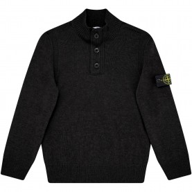 stone,island,junior,button,up,knit,nero,v0029