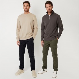 панталони,мъжки,панталони,тип,чино,мъжки,долнища,размер+,threadbare,2,pack,cotton,cargo,style,trousers,with,stretch,black