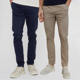 панталони,тип,чино,мъжки,панталони,тип,чино,threadbare,2,pack,cotton,slim,fit,chino,trousers,with,stretch,navy