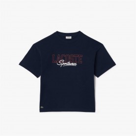 тениска,детски,3/4,панталони,lacoste,relaxed,fit,lacoste,print,cotton,t,shirt,navy,116