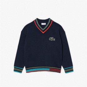 блуза,детски,облекла,lacoste,cotton,&amp;,wool,blend,v,neck,sweatshirt,blue
