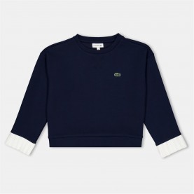 блуза,детски,облекла,lacoste,sweatshirt,jn99,navy,white