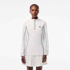 Блуза Lacoste Slim-Fit 1/4 Zip Sweatshirt - White Green блуза,lacoste,slim,fit,1,4,zip,sweatshirt,white,green