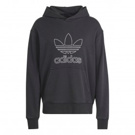 Суичър adidas Originals Adicolor Outline Trefoil Hoodie - Black суичър,мъжки,горнища,с,качулка,мъжки,ежедневни,облекла,adidas,originals,adicolor,outline,trefoil,hoodie,black