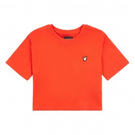 детска,тениска,детски,облекла,lyle,and,scott,boxy,crop,t,shirt,junior,girls,mandarin,red