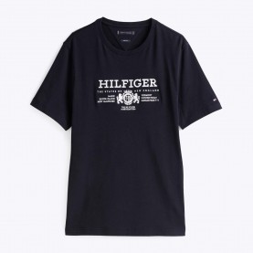 Тениска Tommy Hilfiger Crest Logo Embroidery T-Shirt - Blue тениска,мъжки,тениски,tommy,hilfiger,crest,logo,embroidery,t,shirt,blue
