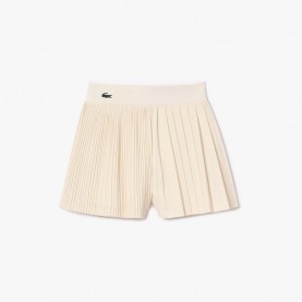 Къси панталони Lacoste Pleated Lined Tennis Shorts - Cream къси,панталони,дамски,къси,панталони,lacoste,pleated,lined,tennis,shorts,cream