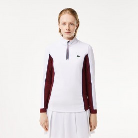 Блуза Lacoste Slim Fit Tennis Layering Sweatshirt - White Red блуза,lacoste,slim,fit,tennis,layering,sweatshirt,white,red