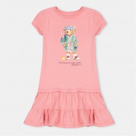 тениска,детски,3/4,панталони,polo,ralph,lauren,kids',embroidered,monogram,relaxed,fit,t,shirt,dress,faded,peony