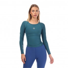 фланелка,с,дълъг,ръкав,дамски,тениски,дамски,топове,skins,series,3,long,sleeve,top,teal