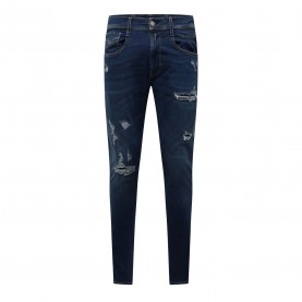 Дънки Replay Bronny Ripped Slim-Fit Jeans - Blue дънки,мъжки,дънки,replay,bronny,ripped,slim,fit,jeans,blue