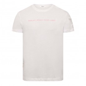 тениска,дамски,топове,replay,rose,label,t,shirt,white