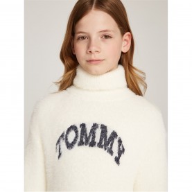 юношеска,рокля,детски,облекла,tommy,hilfiger,turtleneck,fluffy,jumper,dress,juniors,ivory,z00