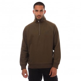 Поларена блуза CP Company Diagonal Raised Fleece Half-Zip Logo Sweatshirt - Green поларена,блуза,мъжки,горнища,с,качулка,мъжки,ежедневни,облекла,cp,company,diagonal,raised,fleece,half,zip,logo,sweatshirt,green