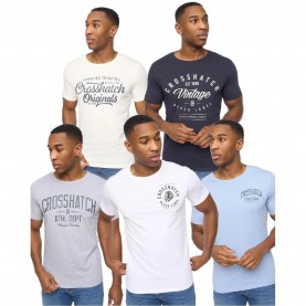 тениска,crosshatch,5,pack,of,college,theme,print,t,shirts,multi,colour