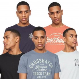тениска,crosshatch,5,pack,of,brandax,print,t,shirts,multi,colour