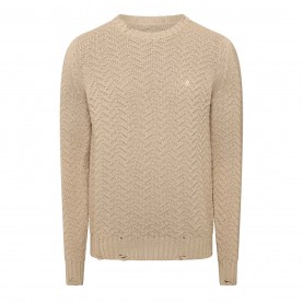 блуза,облекла,на,разпродажба,мъжки,ежедневни,облекла,мъжки,горнища,с,качулка,replay,knitted,crewneck,sweater,brown