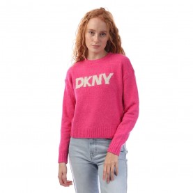 блуза,dkny,tinsle,logo,boucle,crew,knit,sweater,pink