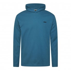 Тениска Boss Waffle Hooded Pyjama T-Shirt - Blue тениска,мъжки,пижами,boss,waffle,hooded,pyjama,t,shirt,blue