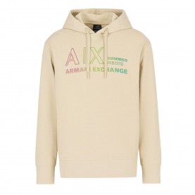Суичър Armani Exchange Pullover Hoodie - Beige суичър,мъжки,горнища,с,качулка,мъжки,ежедневни,облекла,armani,exchange,pullover,hoodie,beige