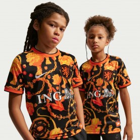 Тениска Nike Kids Netherlands Pre-Match T-Shirt 2026 - Black/White тениска,футболни,фланелки,детски,тениски,футбол,nike,kids,netherlands,pre,match,t,shirt,2026,black,white