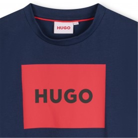 юношеска,тениска,детски,облекла,hugo,square,logo,t,shirt,juniors,navy,blue