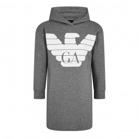 юношеска,рокля,детски,облекла,emporio,armani,logo,hoodie,dress,juniors,grigio,mel.sc.