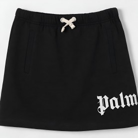 Пола Palm Angels Kids Classic Overlogo Mini Skirt - Black White пола,palm,angels,kids,classic,overlogo,mini,skirt,black,white