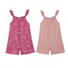 Детски гащеризон Be You Younger Girl 2 Pack Tropic Playsuits - PINK детски,гащеризон,детски,къси,панталони,детски,3/4,панталони,be,you,younger,girl,2,pack,tropic,playsuits,pink