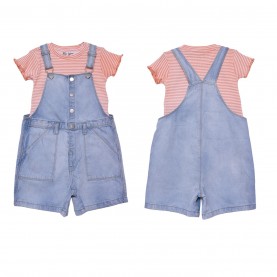 детска,тениска,детски,облекла,be,you,younger,girl,t,shirt,and,short,dungaree,coral,blue
