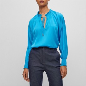 дамски,ризи,boss,baratina,relaxed,fit,blouse,blue