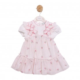Рокля Mintini Baby Top & Sundress Bubble Dress - White/Pink рокля,бебешки,облекла,mintini,baby,baby,top,sundress,bubble,dress,white,pink