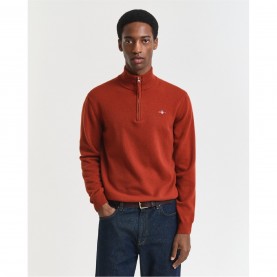 облекла,на,разпродажба,мъжки,ежедневни,облекла,мъжки,горнища,с,качулка,gant,superfine,lambswool,half,zip,fleece,brown