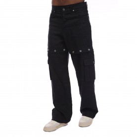 Панталони Off White 90s Logo Linen Cargo Pants - Black панталони,off,white,90s,logo,linen,cargo,pants,black