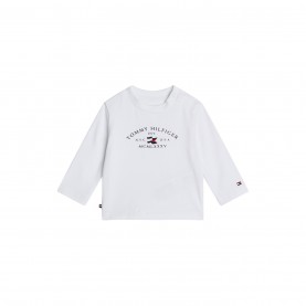 юношеска,тениска,детски,облекла,tommy,hilfiger,essential,long,sleeved,printed,t,shirt,junior,white,ybs