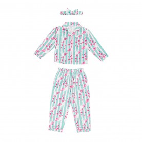 пижама,детски,пижами,детски,облекла,miso,girls,unicorn,satin,pyjama,set,green,pink