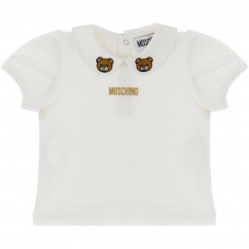 Тениска MOSCHINO Kids' Regular Fit Frill T-Shirt - Cloud10063 тениска,детски,3/4,панталони,moschino,kids',regular,fit,frill,t,shirt,cloud10063