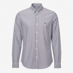 Lacoste Regular-Fit Striped Cotton Shirt - White Navy lacoste,regular,fit,striped,cotton,shirt,white,navy