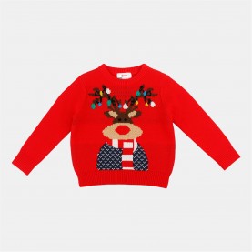 Пуловер Star Xmas Jumper In54 - Rudolph пуловер,коледни,пуловери,детски,3/4,панталони,детски,облекла,star,xmas,jumper,in54,rudolph