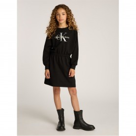 рокля,детски,облекла,calvin,klein,jeans,glitter,monologo,hwk,dress,ck,black,beh