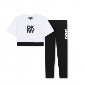 клин,dkny,kids,top,and,legging,set,white,black