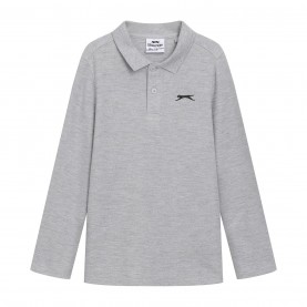 дрехи,за,училище,детски,блузи,с,яка,slazenger,l,s,plain,polo,jn53,grey,marl