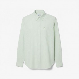 Lacoste Regular-Fit Striped Oxford Shirt - White lacoste,regular,fit,striped,oxford,shirt,white